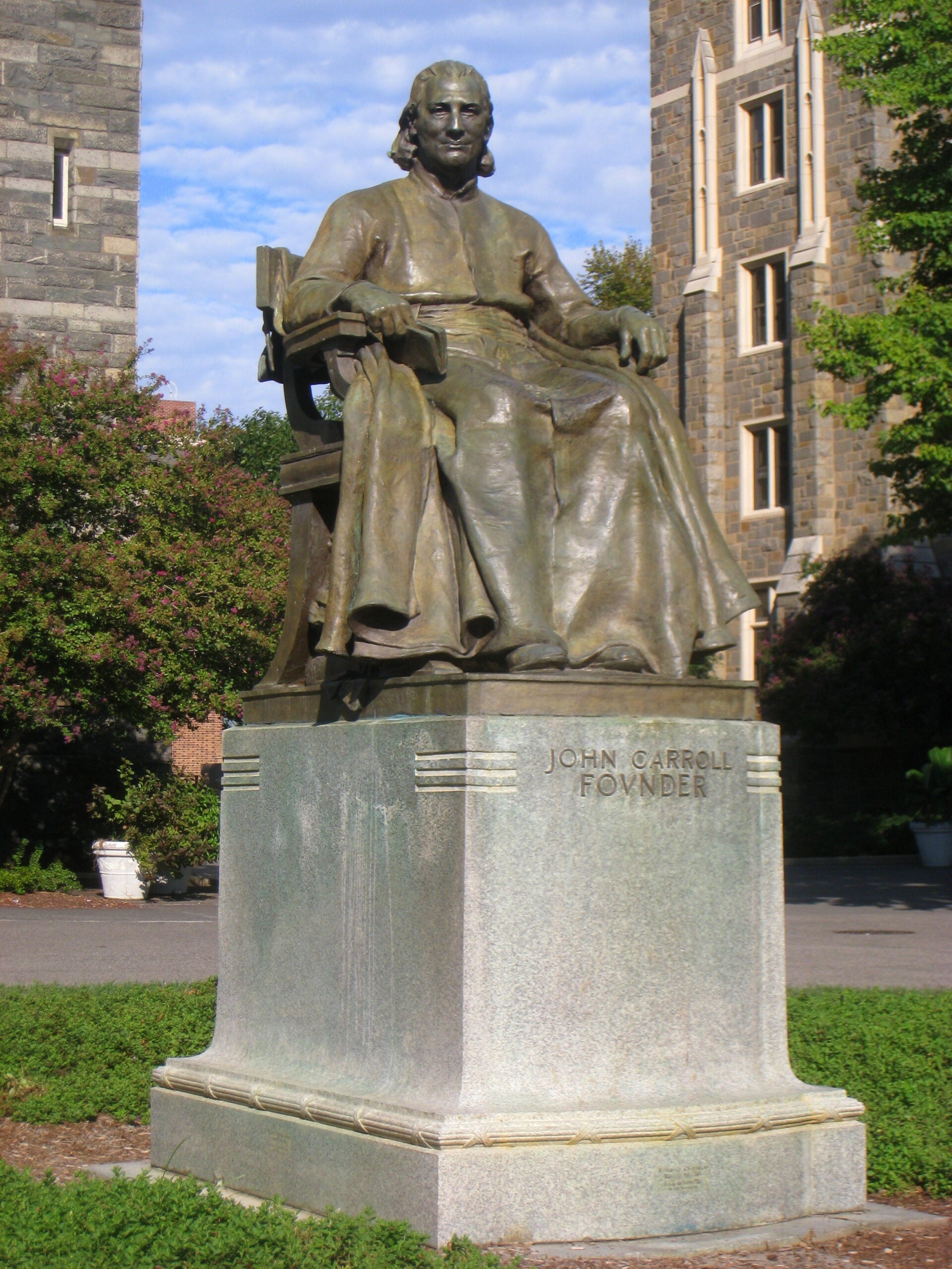 Statue of John Carroll, Georgetown's Founder.