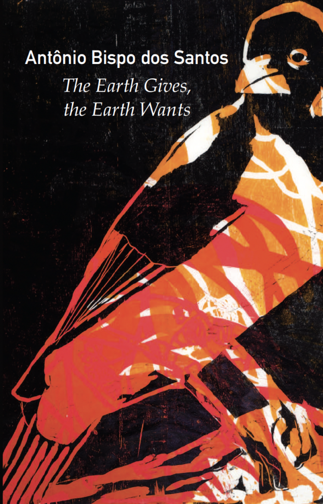 Cover image; a black background with a red and orange woodcut of a bird glancing left at the title and author in white