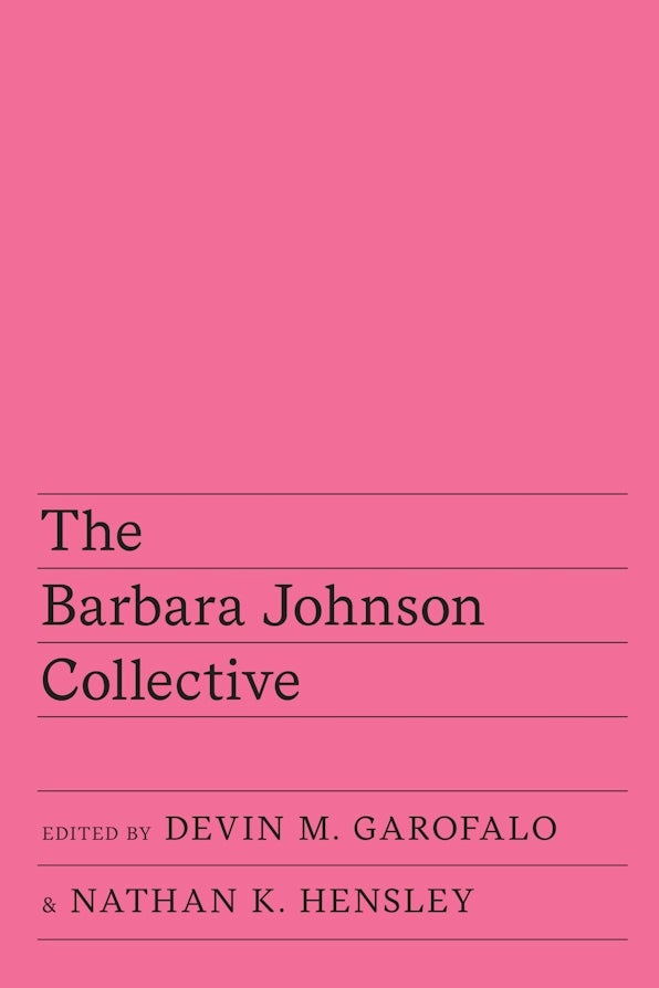 A pink bookcover for The Barbara Johnson Collective